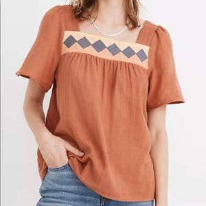 Madewell Patchwork Square Neck Top